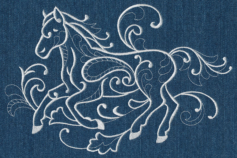 Running Horse (Whitework) - Image 6