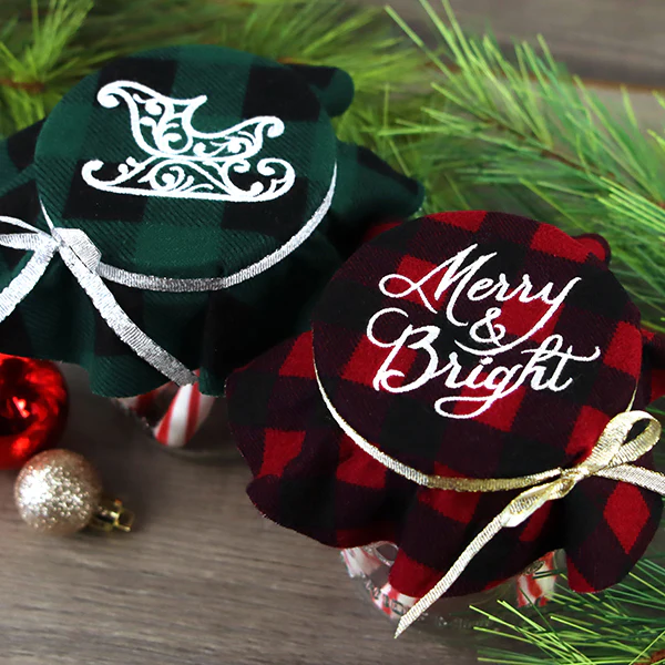 Rustic Christmas Jar Cover II - Merry & Bright - Image 2