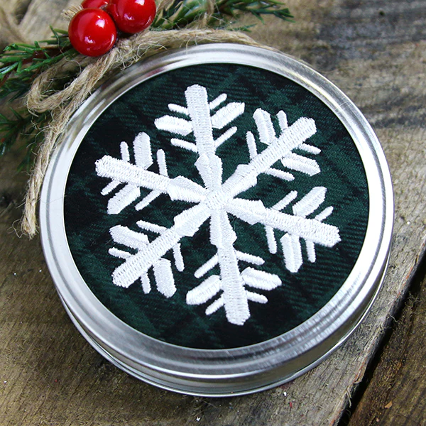 Rustic Christmas Jar Cover - Snowflake - Image 9