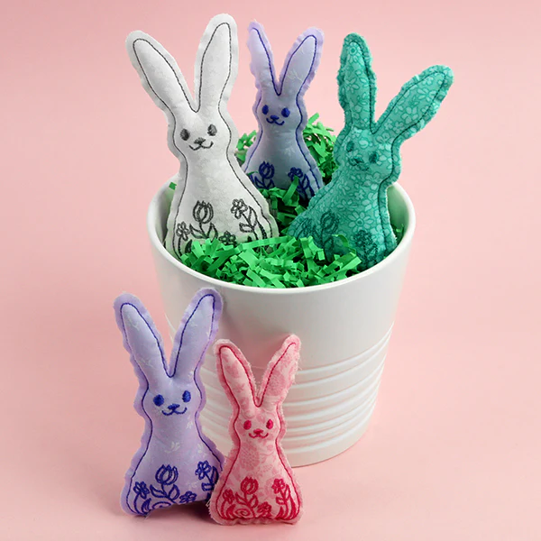 Rustic Spring Bunny Stuffie (In-the-Hoop) - Image 6