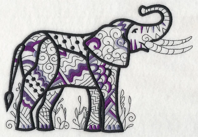 Safari Chic Elephant (Blackwork) - Image 2