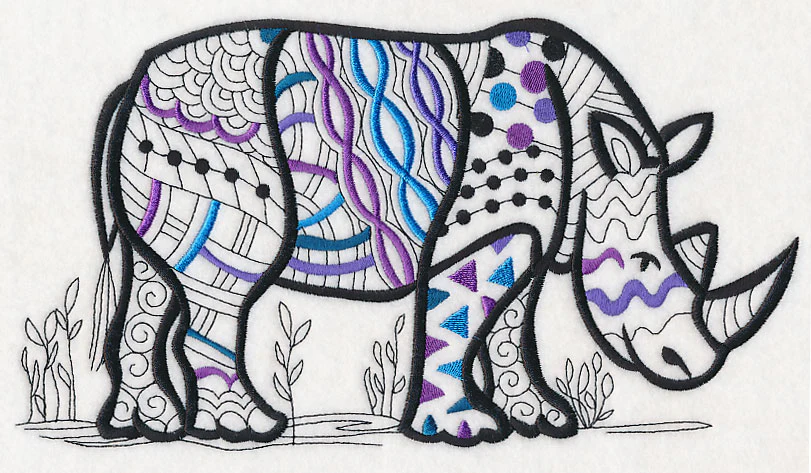Safari Chic Rhinoceros (Blackwork) - Image 6