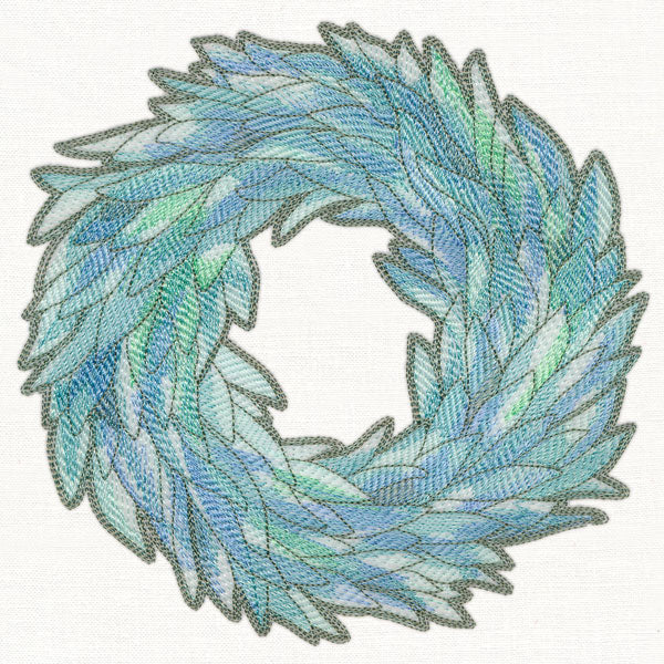 Sage Leaf Wreath in Watercolor - Image 2