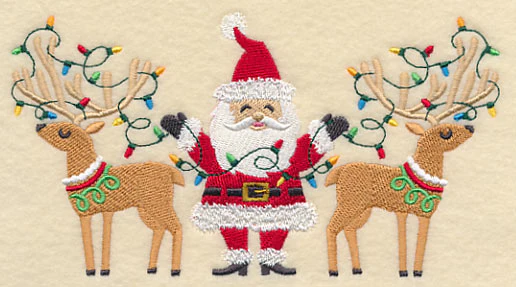 Santa and Reindeer with Christmas Lights - Image 4