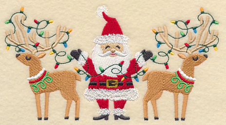 Santa and Reindeer with Christmas Lights - Image 5