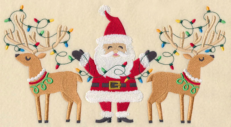 Santa and Reindeer with Christmas Lights - Image 6