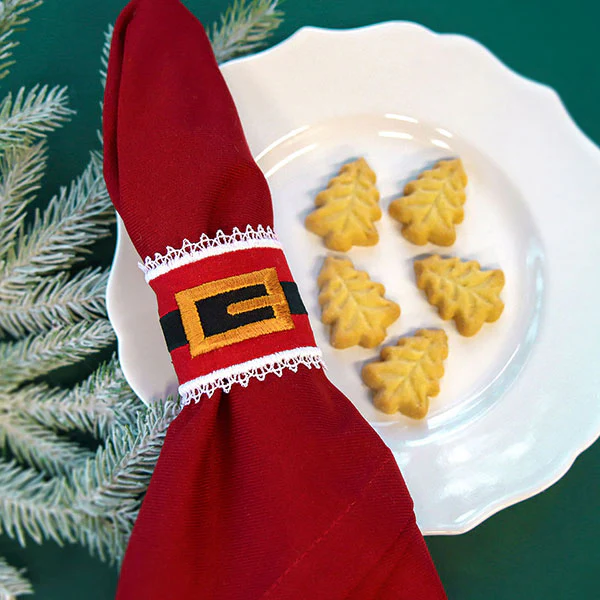 Santa Belt Buckle Napkin Ring (In-the-Hoop) - Image 2