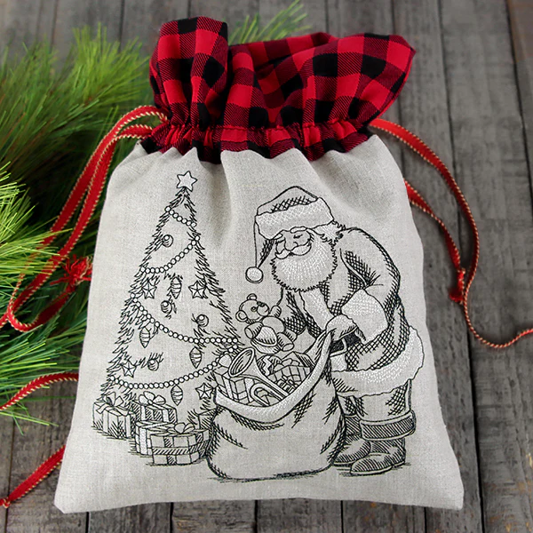 Santa Bringing Gifts Etching - Image 10