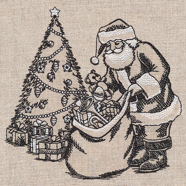 Santa Bringing Gifts Etching - Image 7