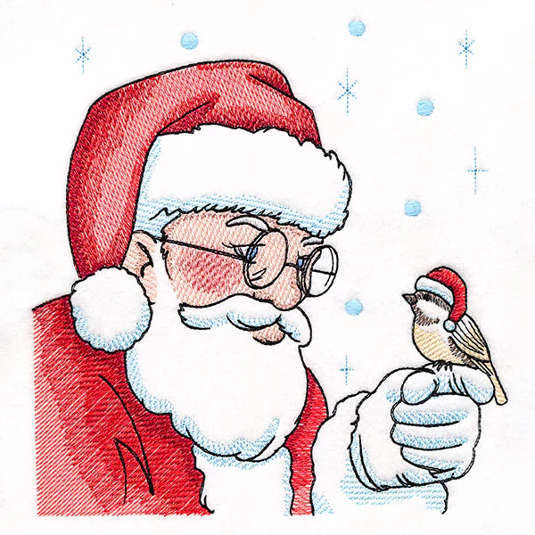 Santa & Chickadee in the Snow - Image 8