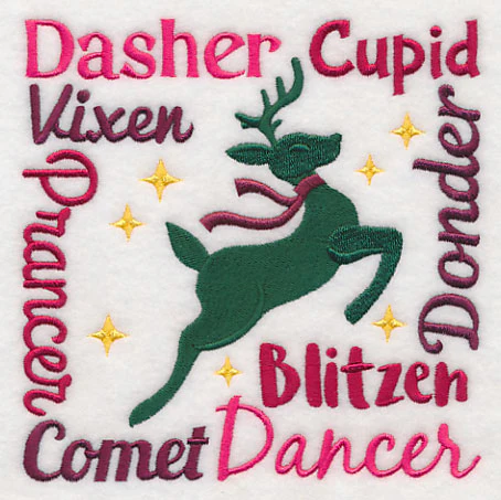 Santa's Eight Reindeer Square - Image 3
