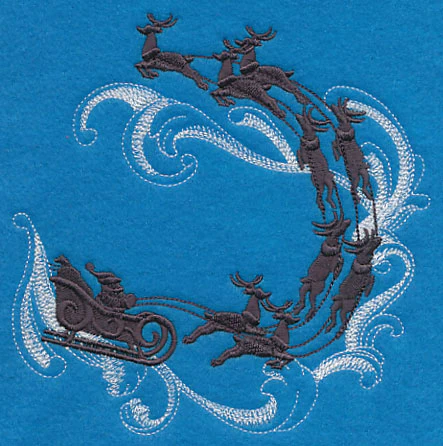 Santa's Flight in Silhouette - Image 3