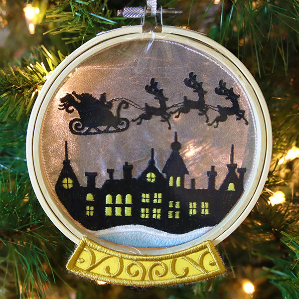 Santa's Flight Snowglobe (Organza) - Image 7