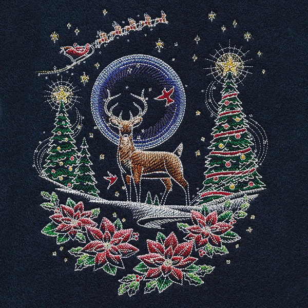 Santa's Flight Through A Midnight Christmas Garden - Image 3