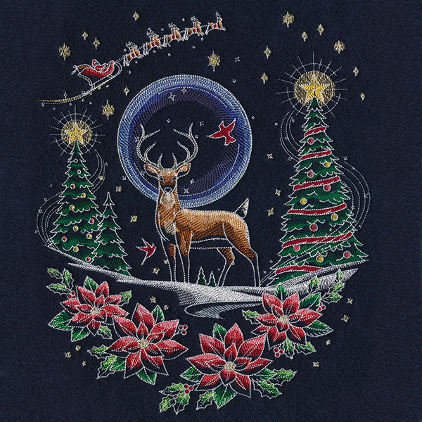 Santa's Flight Through A Midnight Christmas Garden - Image 7