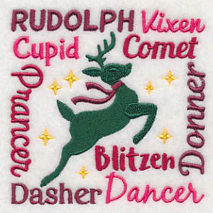 Santa's Nine Reindeer Square - Image 5