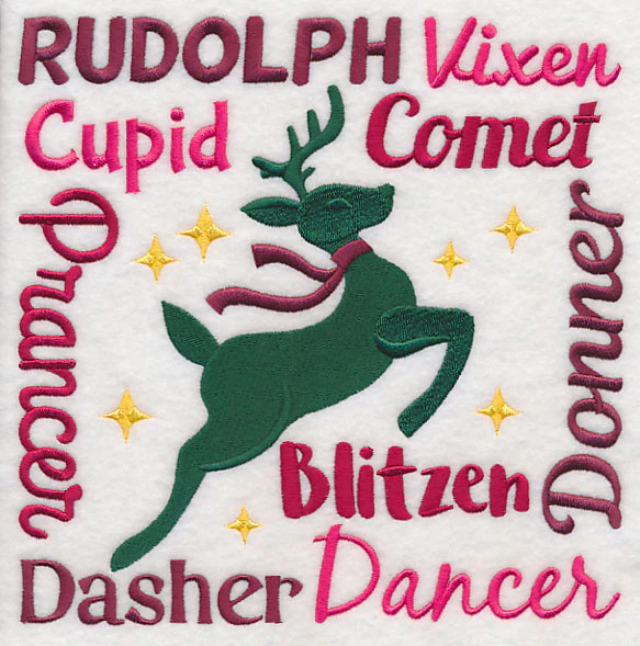 Santa's Nine Reindeer Square - Image 6