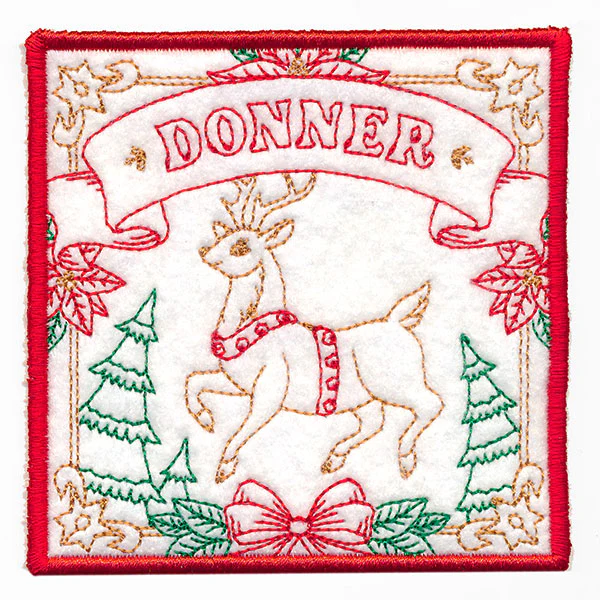Santa's Reindeer Team Coaster - Donner (In-the-Hoop) - Image 3