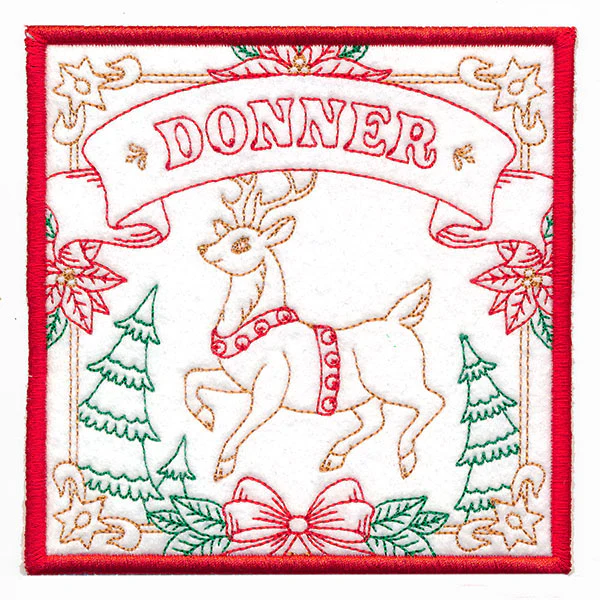 Santa's Reindeer Team Coaster - Donner (In-the-Hoop) - Image 5