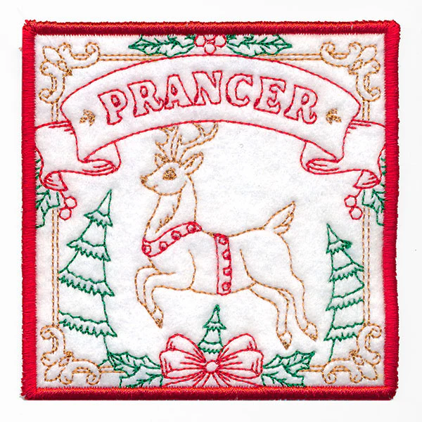 Santa's Reindeer Team Coaster - Prancer (In-the-Hoop) - Image 3