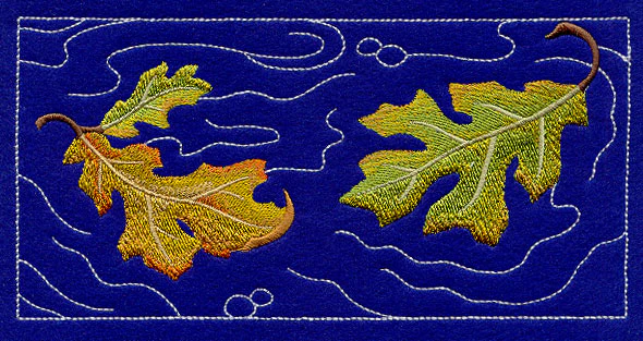 Sashiko Oak Leaves Border - Image 2