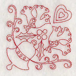 Scandinavian Christmas Bell Corner (Redwork) - Image 3