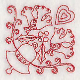 Scandinavian Christmas Bell Corner (Redwork) - Image 5