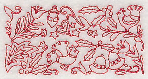 Scandinavian Christmas Border (Redwork) - Image 5