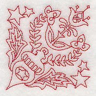 Scandinavian Christmas Ornament Corner (Redwork) - Image 4