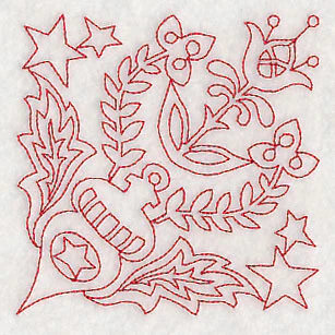 Scandinavian Christmas Ornament Corner (Redwork) - Image 6