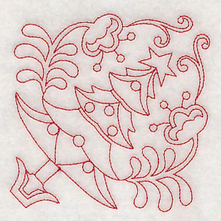 Scandinavian Christmas Tree Corner (Redwork) - Image 6