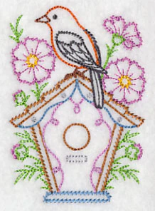 Scarlet Tanager and Cosmos (Vintage) - Image 3