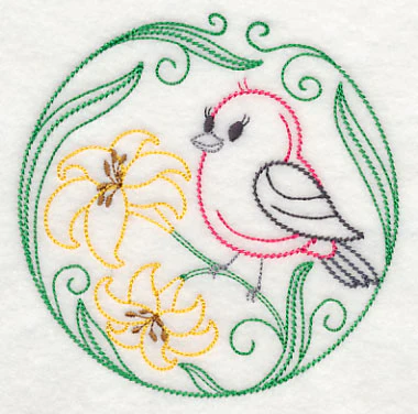 Scarlet Tanager and Daylilies (Vintage) - Image 4