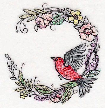 Scarlet Tanager Wreath in Watercolor - Image 4
