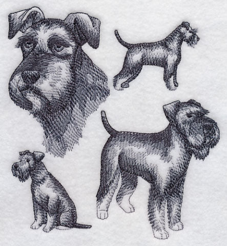 Schnauzer Sketch (Full Tail and Ears) - Image 3