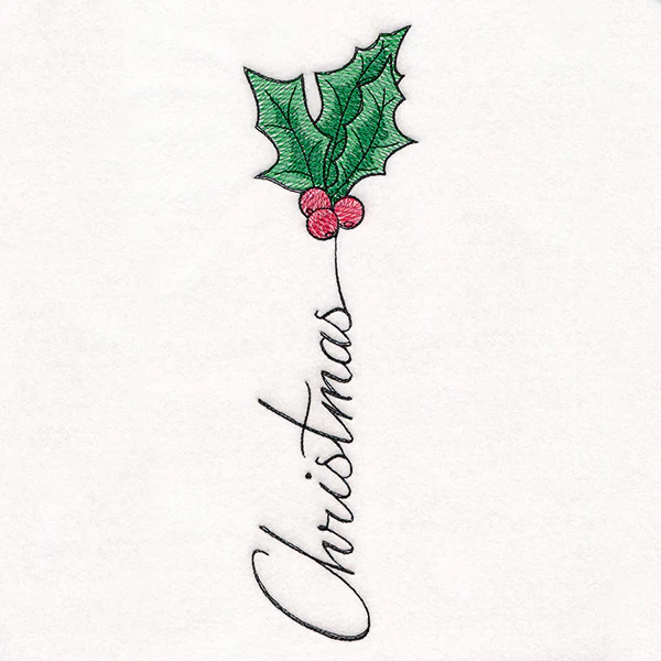 Scripted Christmas Holly & Berries - Image 3