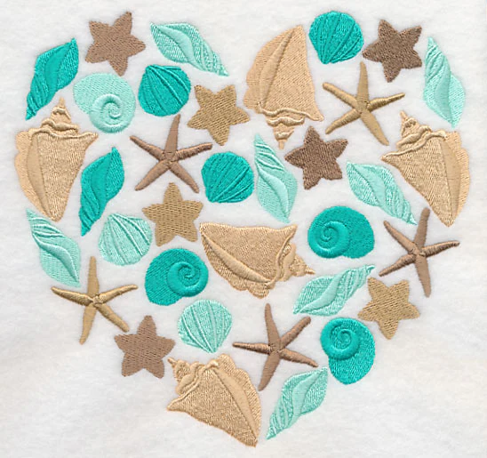 Sea Shells and Starfish Silhouette Heart - Image 2