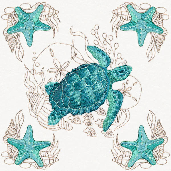 Sea Turtle & Starfish Pillow Pair - Image 4