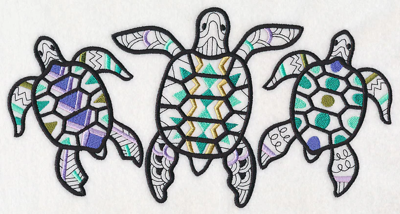 Sea Turtle Trio (Blackwork) - Image 5
