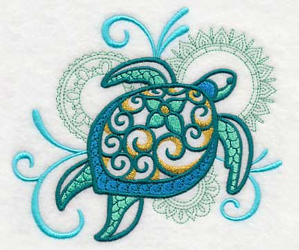 Sea Turtle with Mehndi Echo - Image 3