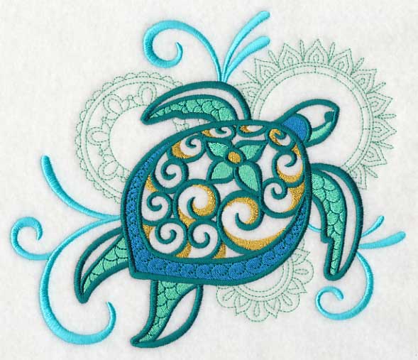 Sea Turtle with Mehndi Echo - Image 4