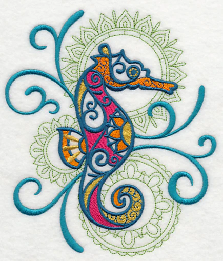 Seahorse with Mehndi Echo - Image 2
