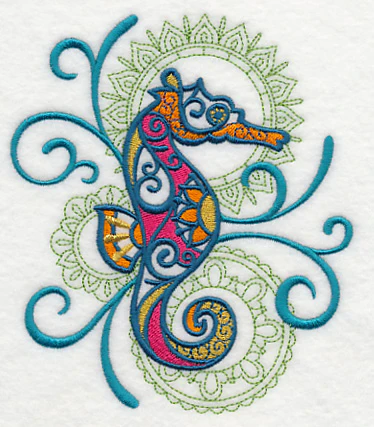 Seahorse with Mehndi Echo - Image 3
