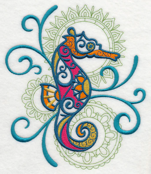 Seahorse with Mehndi Echo - Image 4
