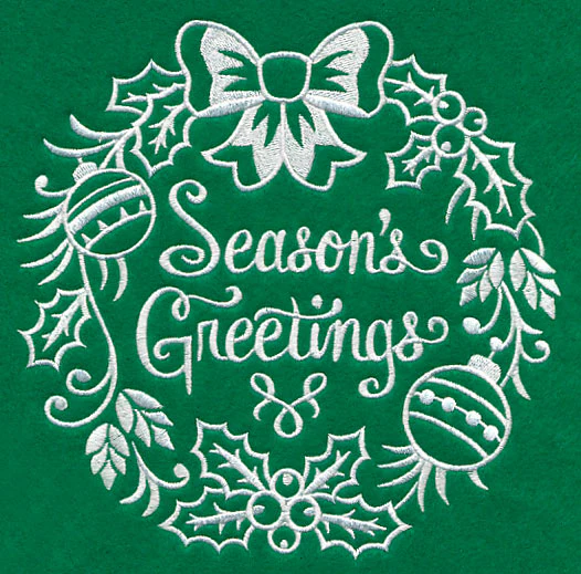 Season's Greetings Medallion (Whitework) - Image 2