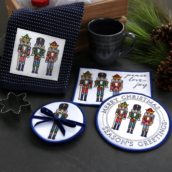 Season's Greetings Nutcracker Coaster 3 (In-the-Hoop) - Image 6