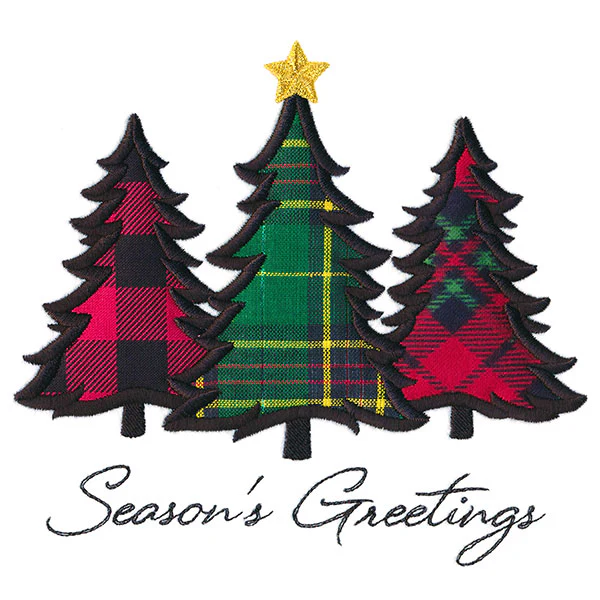 Season's Greetings Trees (Applique) - Image 3