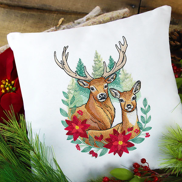Serene Christmas Deer Scene - Image 2