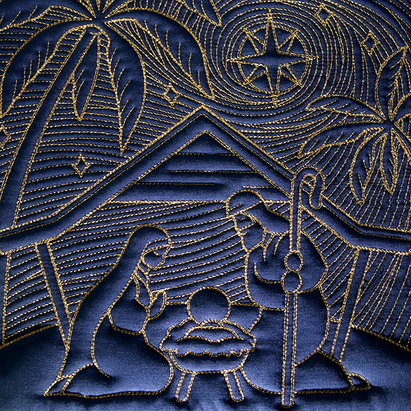 Serene Nativity Scene Square (Trapunto) - Image 6