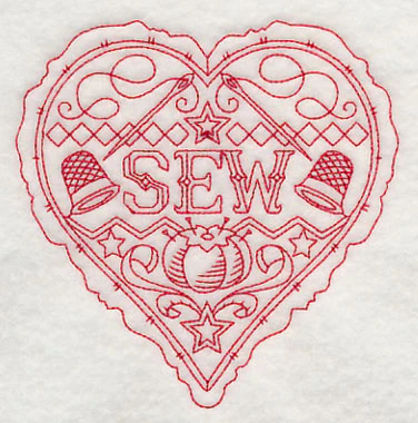 Sew Heart (Redwork) - Image 4